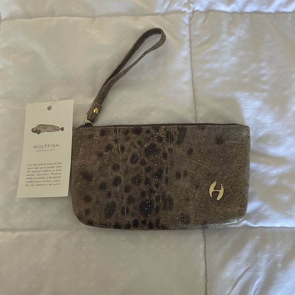 Icelandic WOLFFISH Leather wristlet
